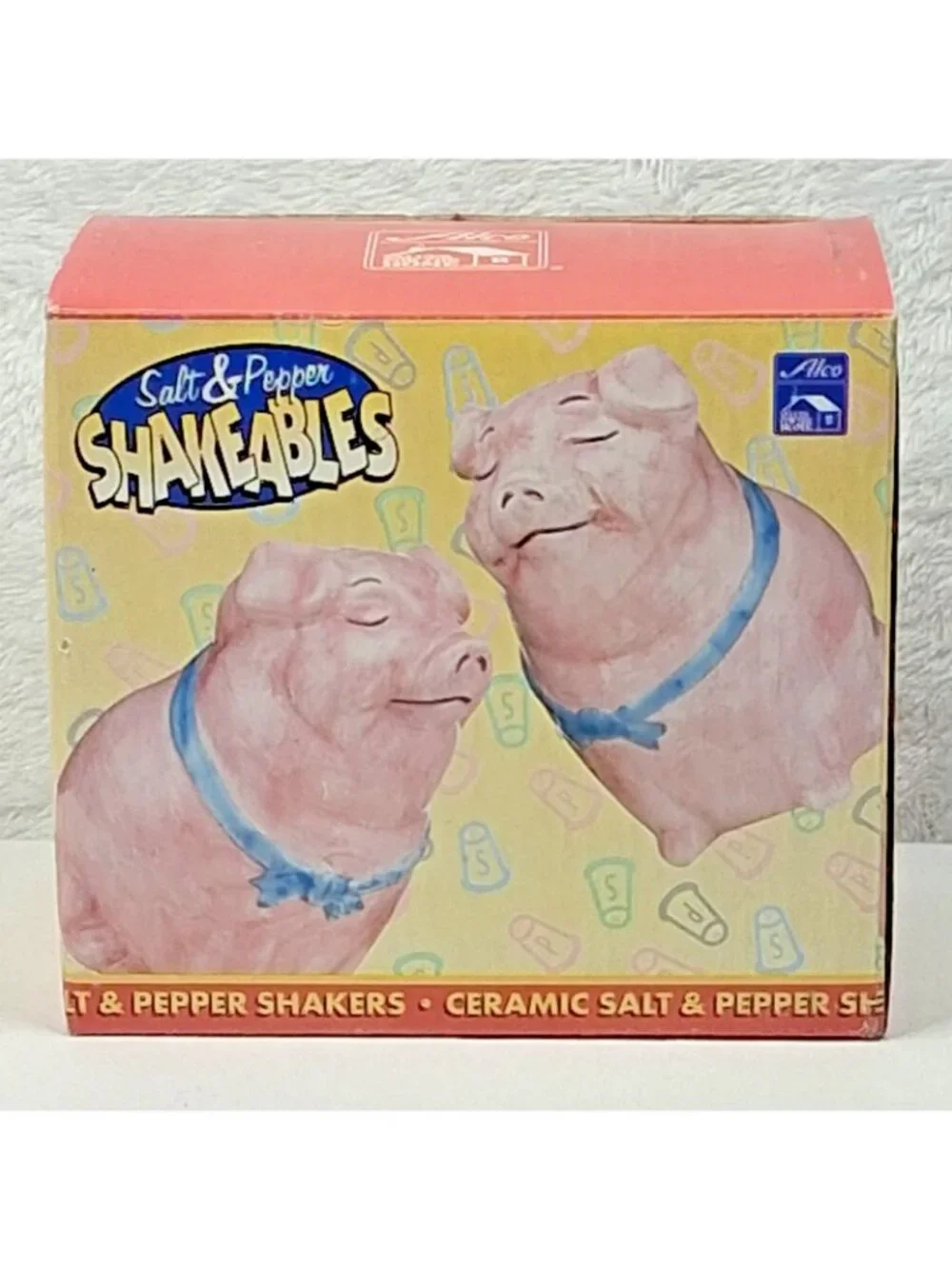 Vintage Alco Pig Salt & Pepper Shakeables NEW Ceramic Shakers 3